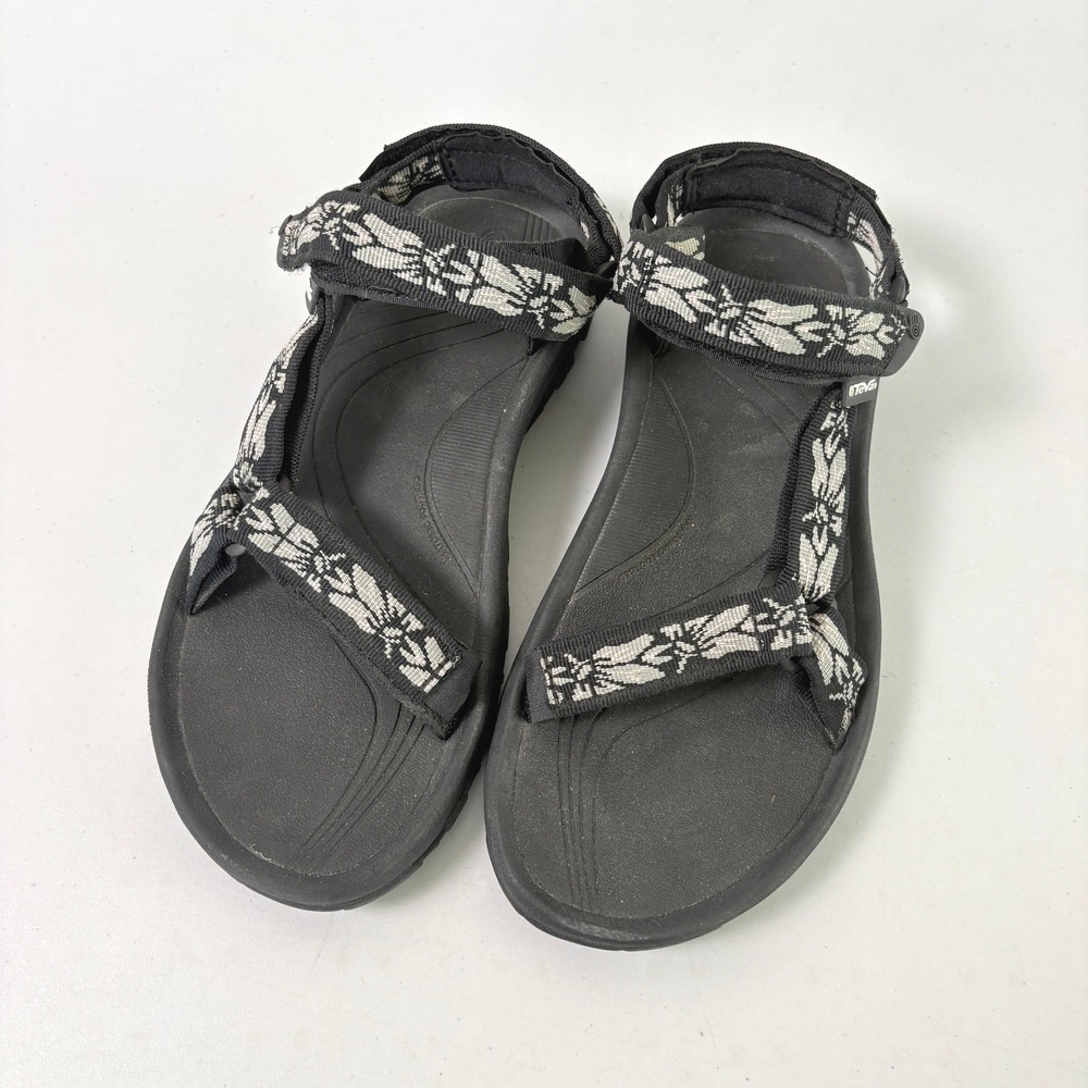 Teva Hurricane XLT Sport Sandals Womens 9 Black Grey Hiking Beach Strappy 4176